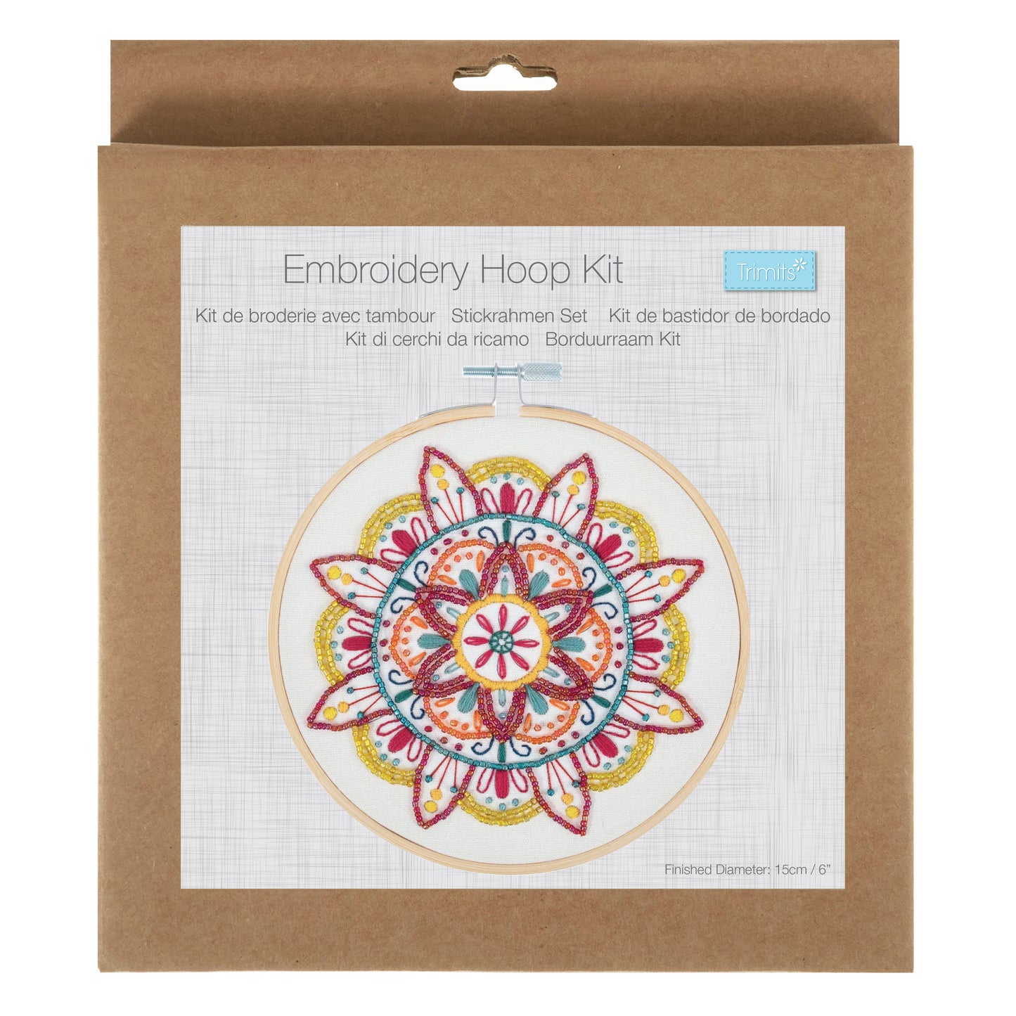Embroidery Kit with Hoop: Beaded Mandala