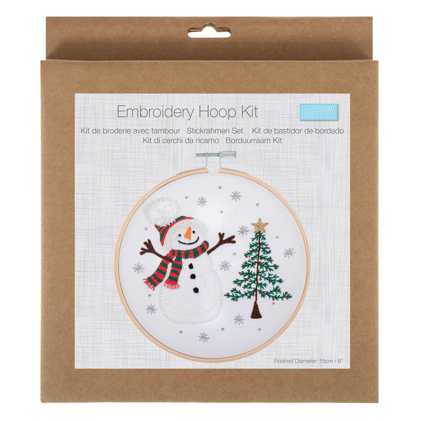 Embroidery Kit with Hoop: Snowman
