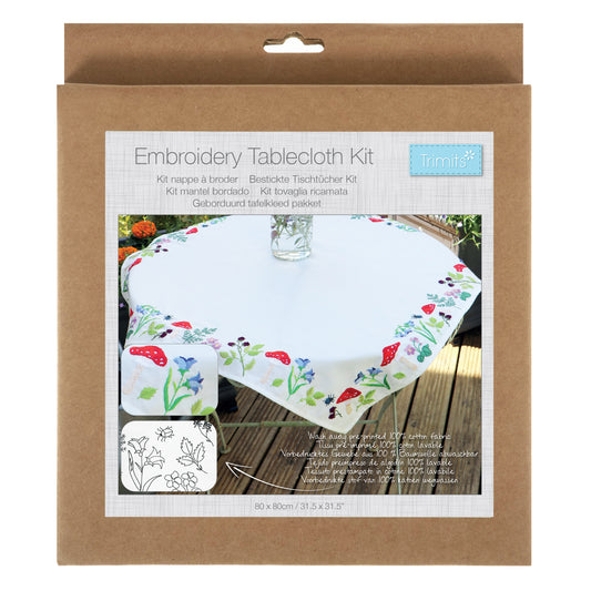 Embroidery Tablecloth Kit: Toadstools
