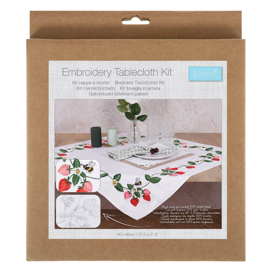 Embroidery Tablecloth Kit: Strawberries