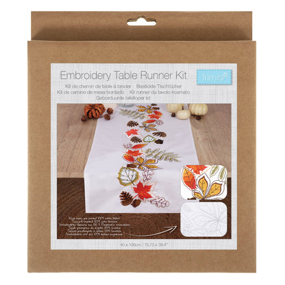 Embroidery Table Runner Kit: Autumn Leaves