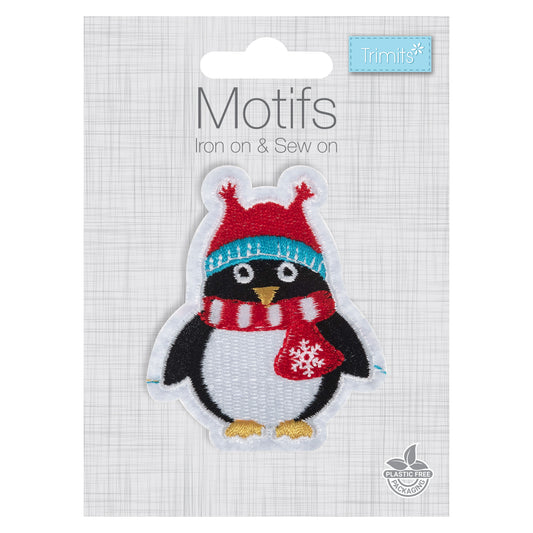 Iron On Motif: Christmas Penguin