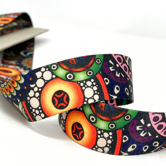 Bold Circle Print Webbing - 38mm