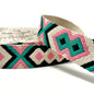 Tribal Webbing - 38mm -Pink/Jade