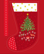 Christmas in Bluebell Wood half yard stocking panel (with gold metallic)
