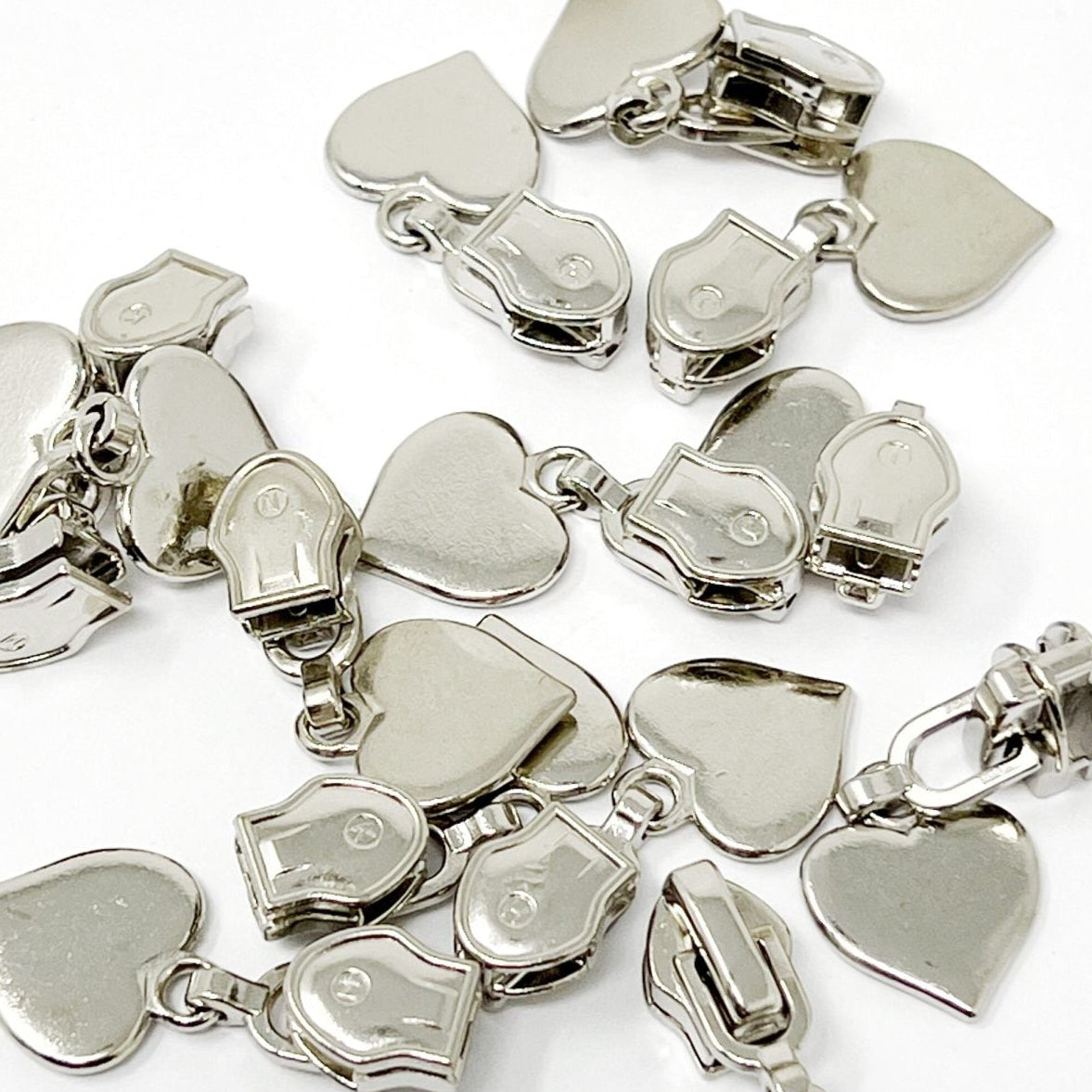 Silver Heart Zip Slider  - No.5