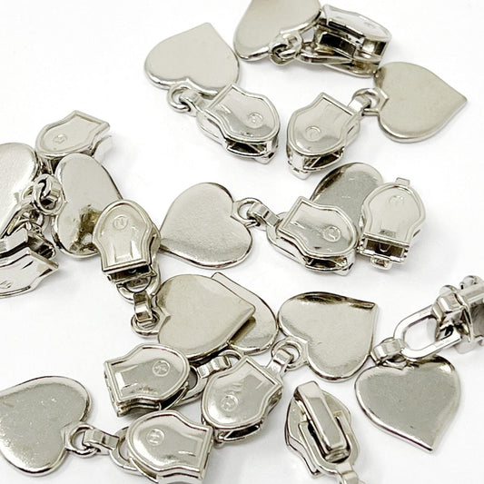 Silver Heart Zip Slider  - No.5
